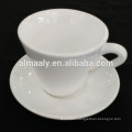 white ceramic cup and saucer set made in China